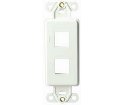DECORATOR WALL PLATE INSERT + OUTER PLATE - 2 PORT
